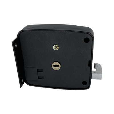 方锁铁盒锁黑色喷漆三铁柱插芯锁室外门锁铁质拉手锁户外门锁批发