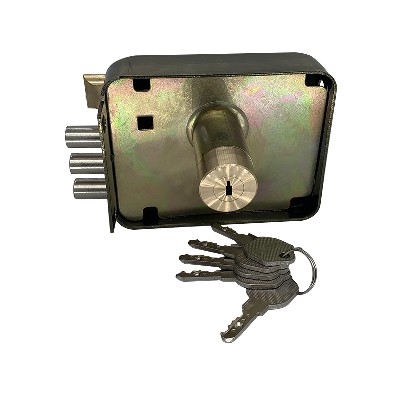 工厂批发DOOR LOCK三圆柱机械锁RIM LOCK带通连体锁青古色室外锁