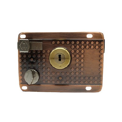 户外门锁精美电镀连体外装铁门古铜锁机械锁通用门锁室外锁批发