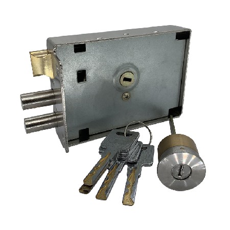 定制门锁电镀银拉丝全铜叶片锁头带防钻礼盒装不锈钢老式防盗门