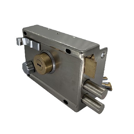 定制门锁电镀银拉丝全铜叶片锁头带防钻礼盒装不锈钢老式防盗门