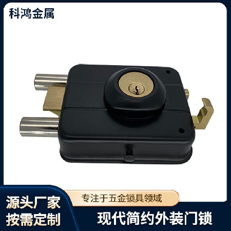 批发定制南美锁P240锁芯斜舌拉钩黑色大门锁室外门锁插芯锁铁门锁