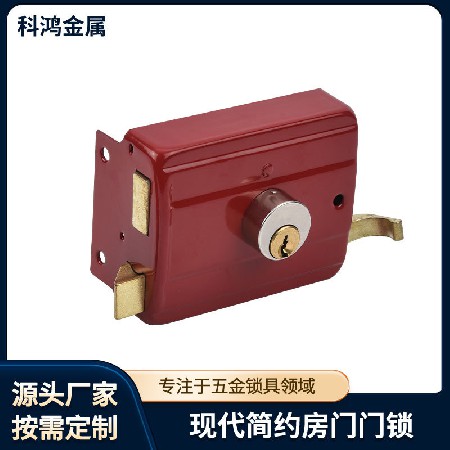 现代简约房门锁外装门锁铁质门锁入户门锁户外锁具喷粉五金锁具