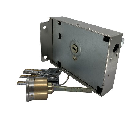 定制外装门锁3.0直角9219电镀银拉丝全铜叶片锁头带防钻盖礼盒装