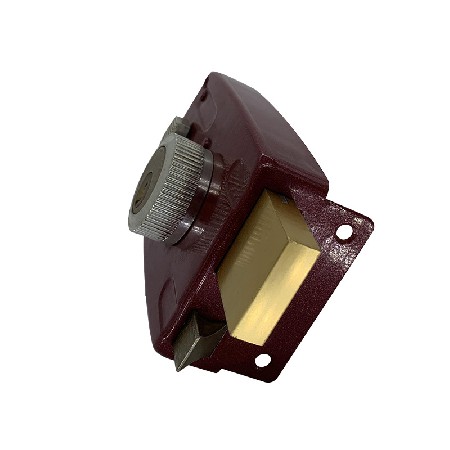 101外装锁喷塑红色旋钮款1.0MM厚机械自动锁插芯锁铁门锁室外门锁