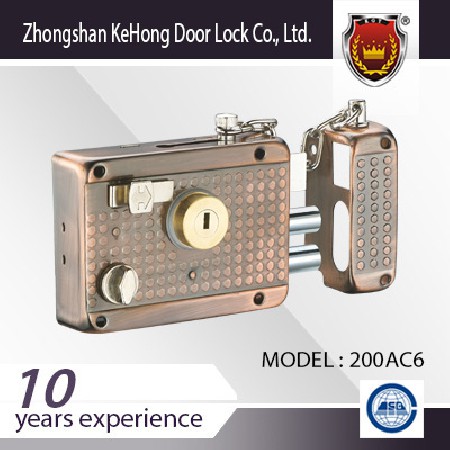 户外门锁精美电镀连体外装铁门古铜锁机械锁通用门锁室外锁批发