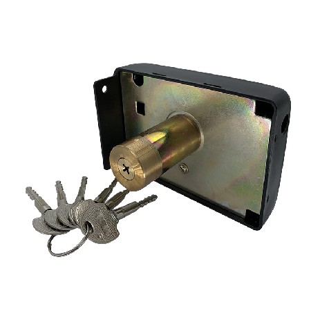 门锁铁双钩舌黑色烤漆哑光处理大门锁2.0厚室外门锁 插芯锁批发