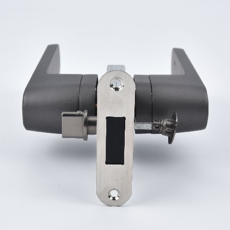 机械门锁简约美式黑色锌合金家用通用型把手入户电镀执手锁批发